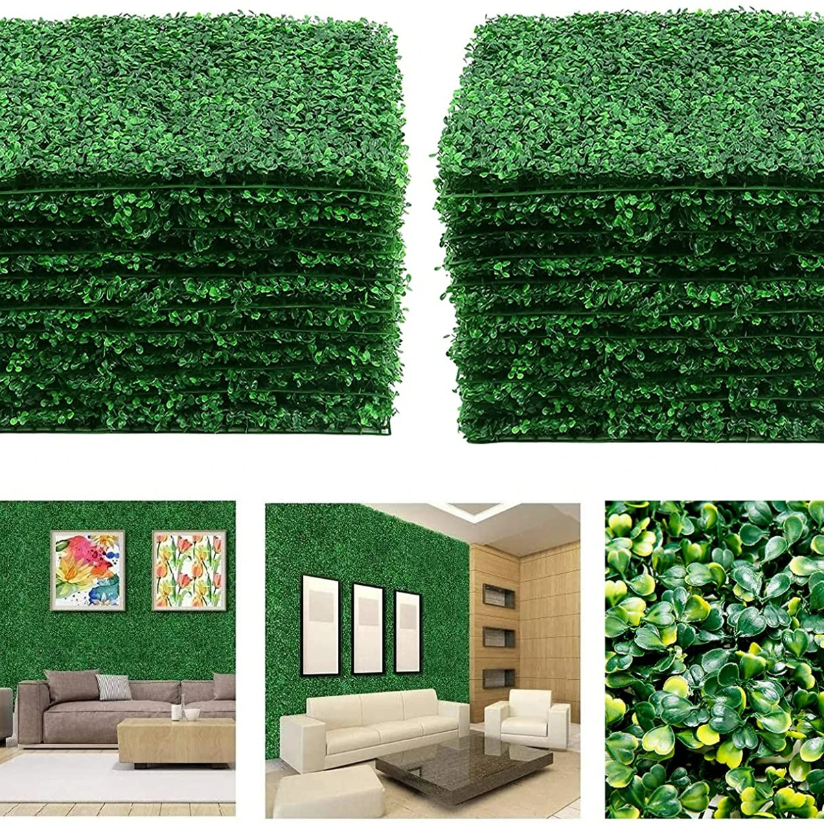 Artificial Flowers Boxwood Grass 25x25cm Backdrop Panels Topiary Hedge Plant  Garden Backyard Fence Greenery Wall Decor