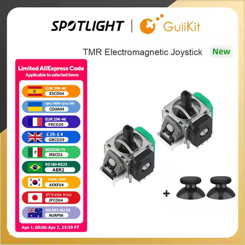 GuliKit TMR Joystick with Stick Cap for PS4 PS5/PS5 Edge Gamepad for Switch Pro Xbox Series Controller Game Accessories Repair