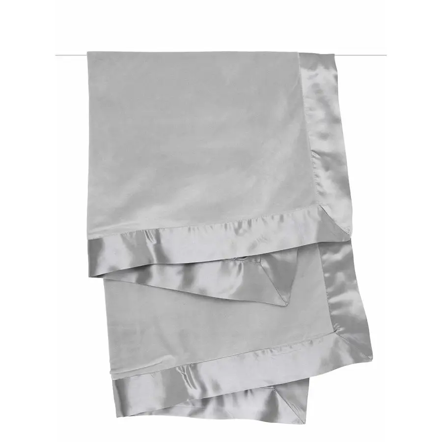 بطانية أطفال مخملية بطانية ناعمة مع حواف من الساتان بطانية عربة أطفال لحديثي الولادة أساسيات أمبير هدايا أطفال 29x35 فضي #1