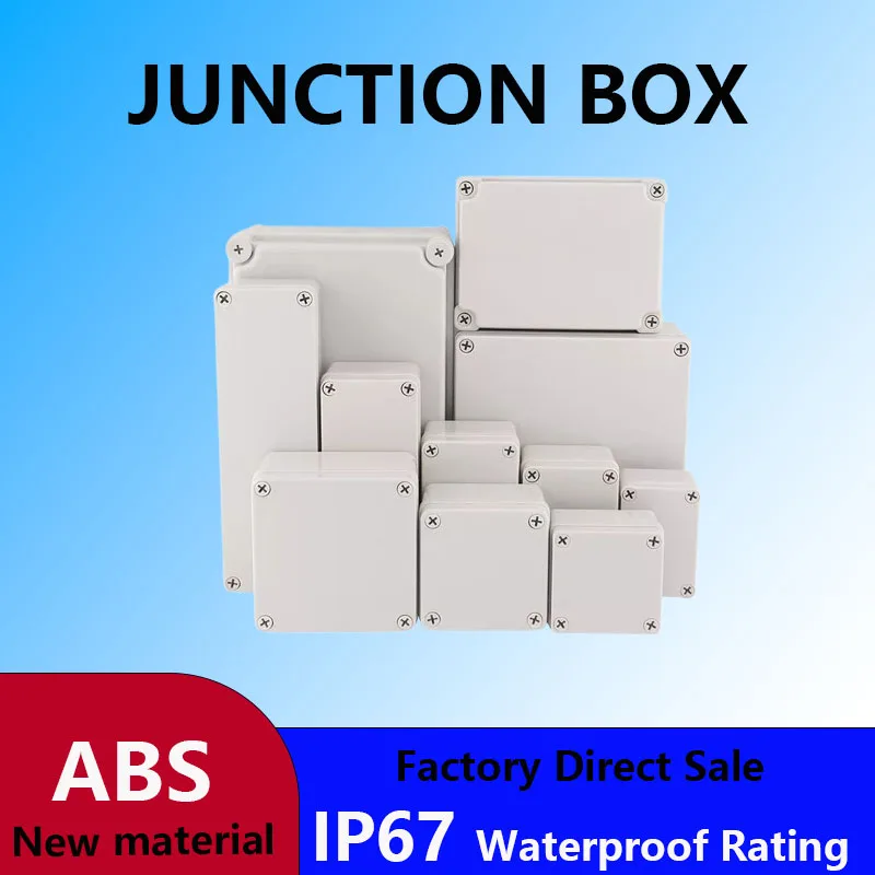 Caja de conexiones impermeable para exteriores IP67, carcasa electrónica industrial, caja electrónica de plástico ABS