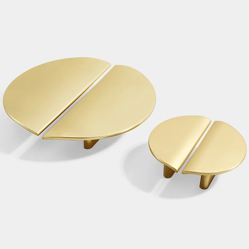 Modern Semi Circle Furniture Handles Matte Brushed Silver Cabinet Handles Door Drawer Knobs For Kitchen Wardrobe Cupboard Pulls