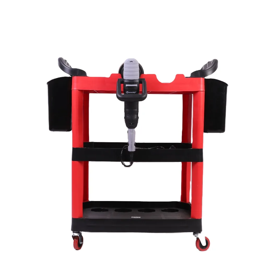 

Good Quality Multifunctional Auto Repair Tool Cart 3 Shelf Tool Cart Car Detailing Trolley Detailing Cart