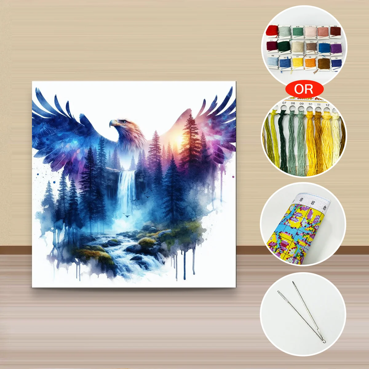 1PC 40X40CM/15.74in ,11CT/14CT print cross stitch DIY kit New Year gift beginner's relaxed embroidery set ,Forest Phantom