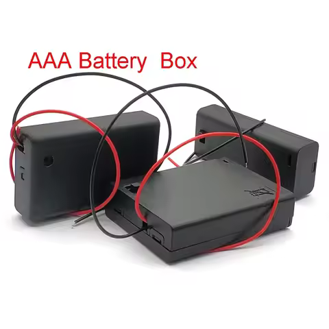 AAA Battery Holder AAA Battery Case with Leads with ON/OFF Switch Cover 2 3 4 Slot AAA Standard Battery Container