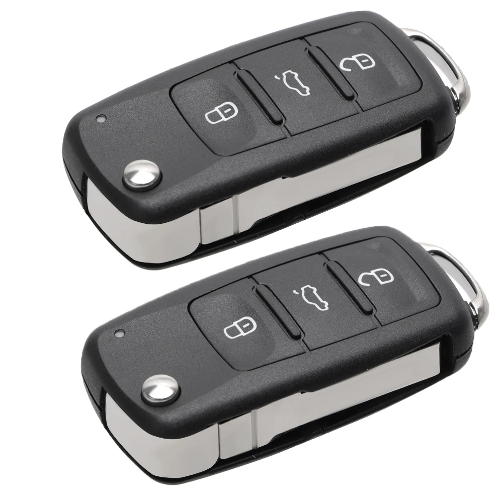 3-knoppen Afstandsbediening Flip Blank Covers Autosleutels Voor VW Autosleutel Shell voor Volkswagen Golf Jetta Polo Kever Caddy Eos Scirocco Touran
