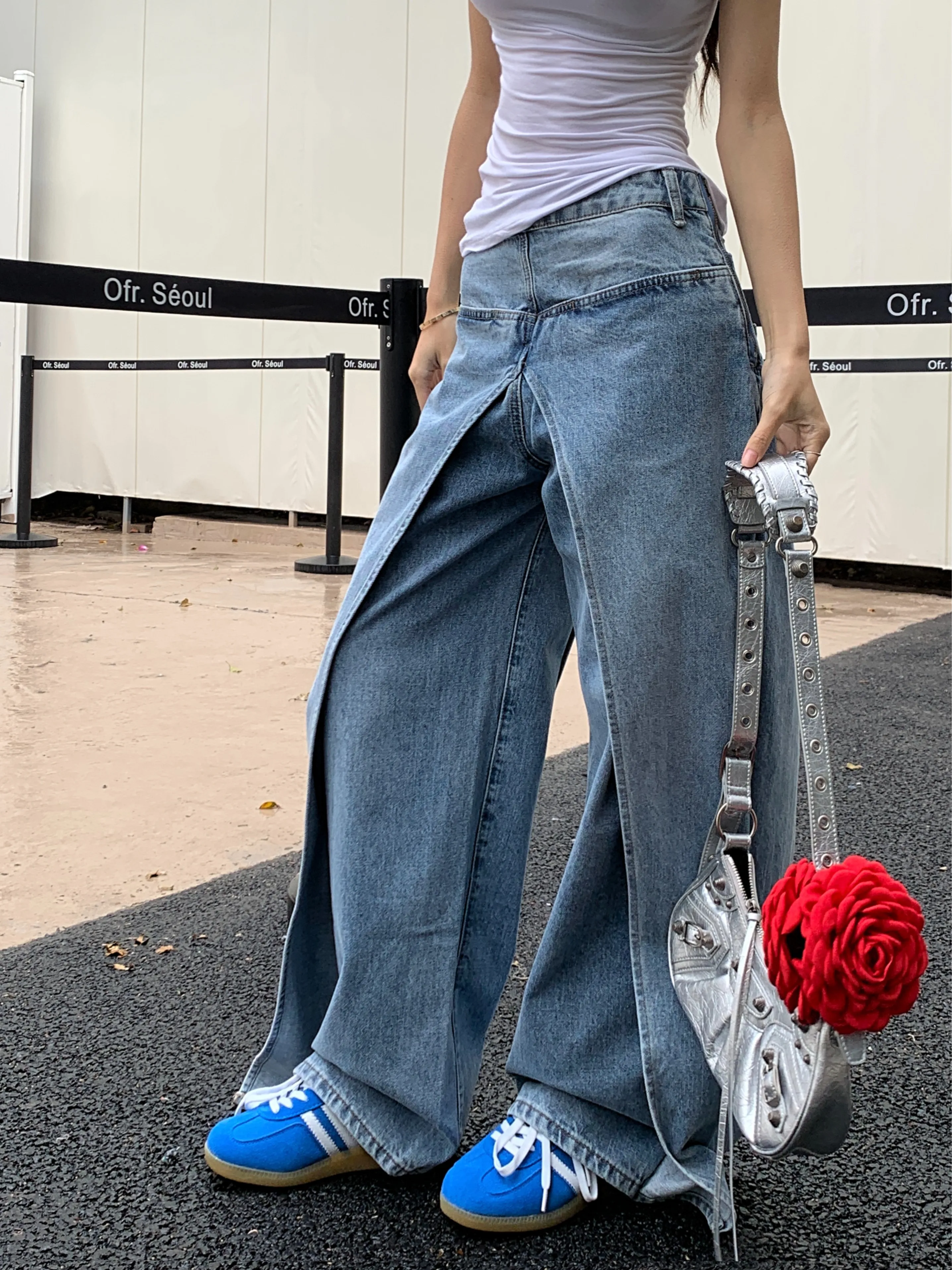 

Women's Y2k Cargo Jeans Harajuku Baggy Denim Trousers Aesthetic Oversize Jean Pants Vintage Japanese 2000s Style Trashy Clothes