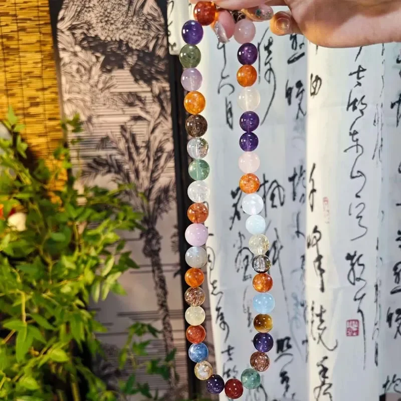colorful 12mm multi-treasure necklace, female niche light luxury high-end sense, give gifts to