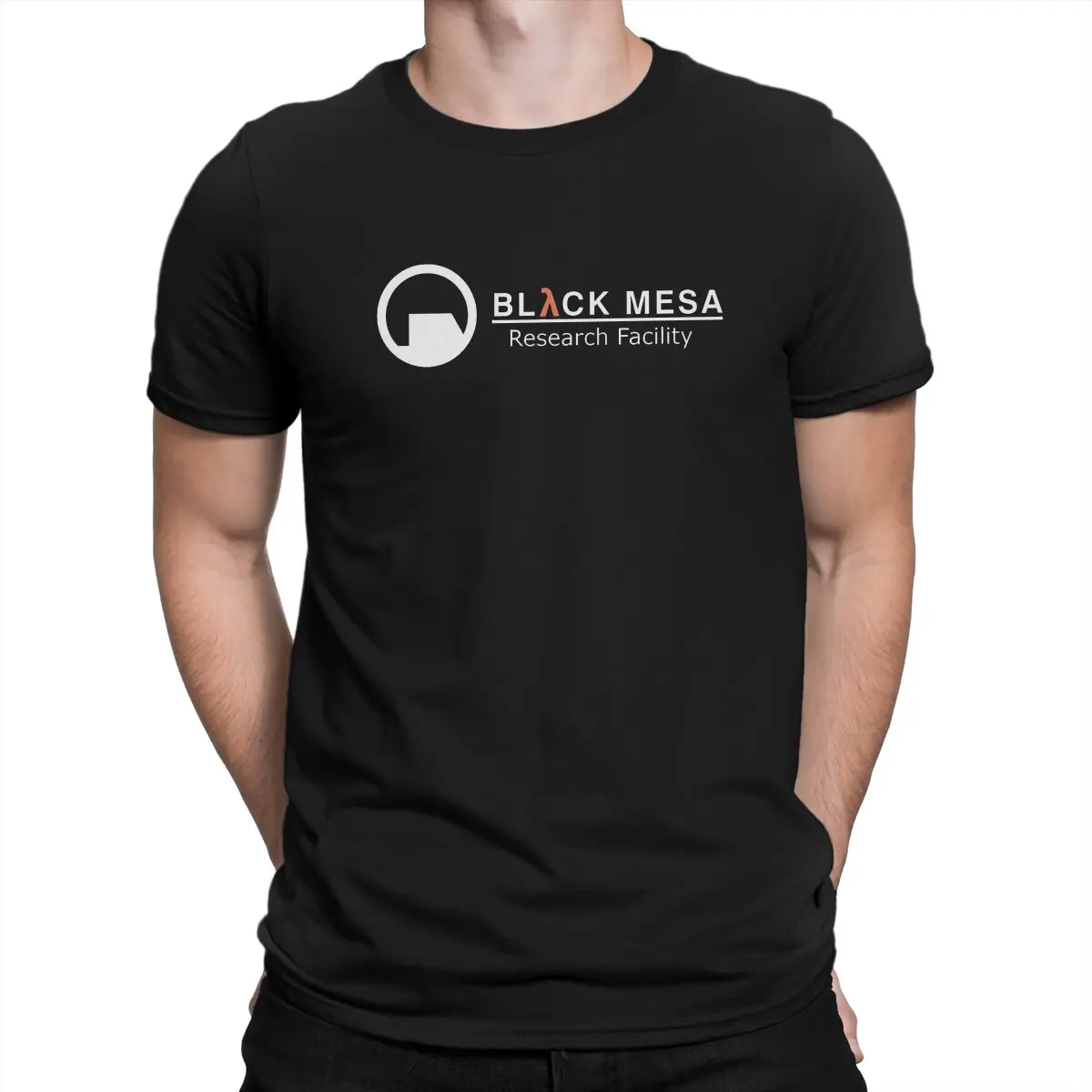 Half Life Game Black Mesa Research Facility Logo T Shirt Vintage Grunge Men\'s Tshirt O-Neck  Men Clothing