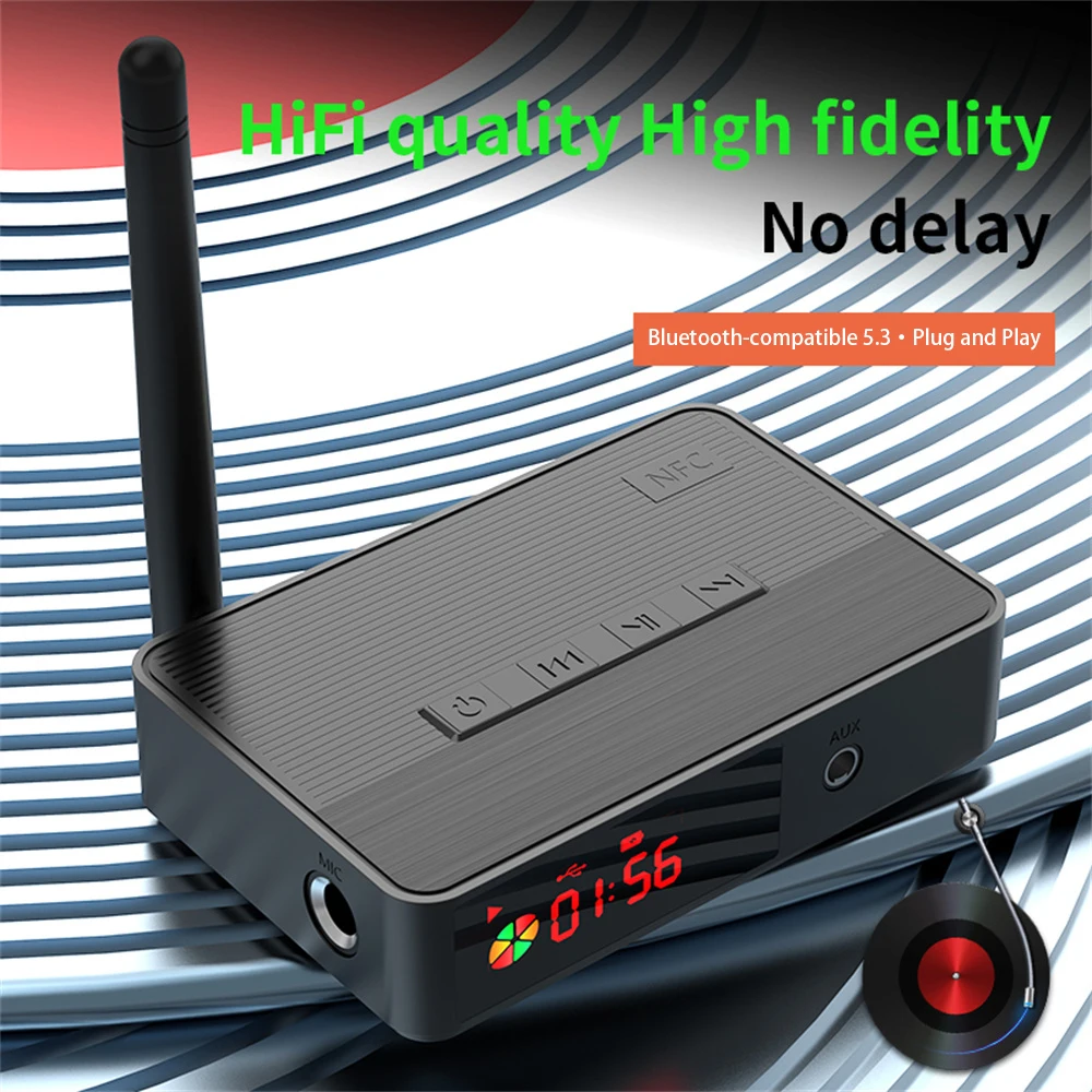 Wireless Adapter Strong Battery Life Stereo Wireless Adaptation 5.3 Nfc Audio Amplifier Audio Receiver
