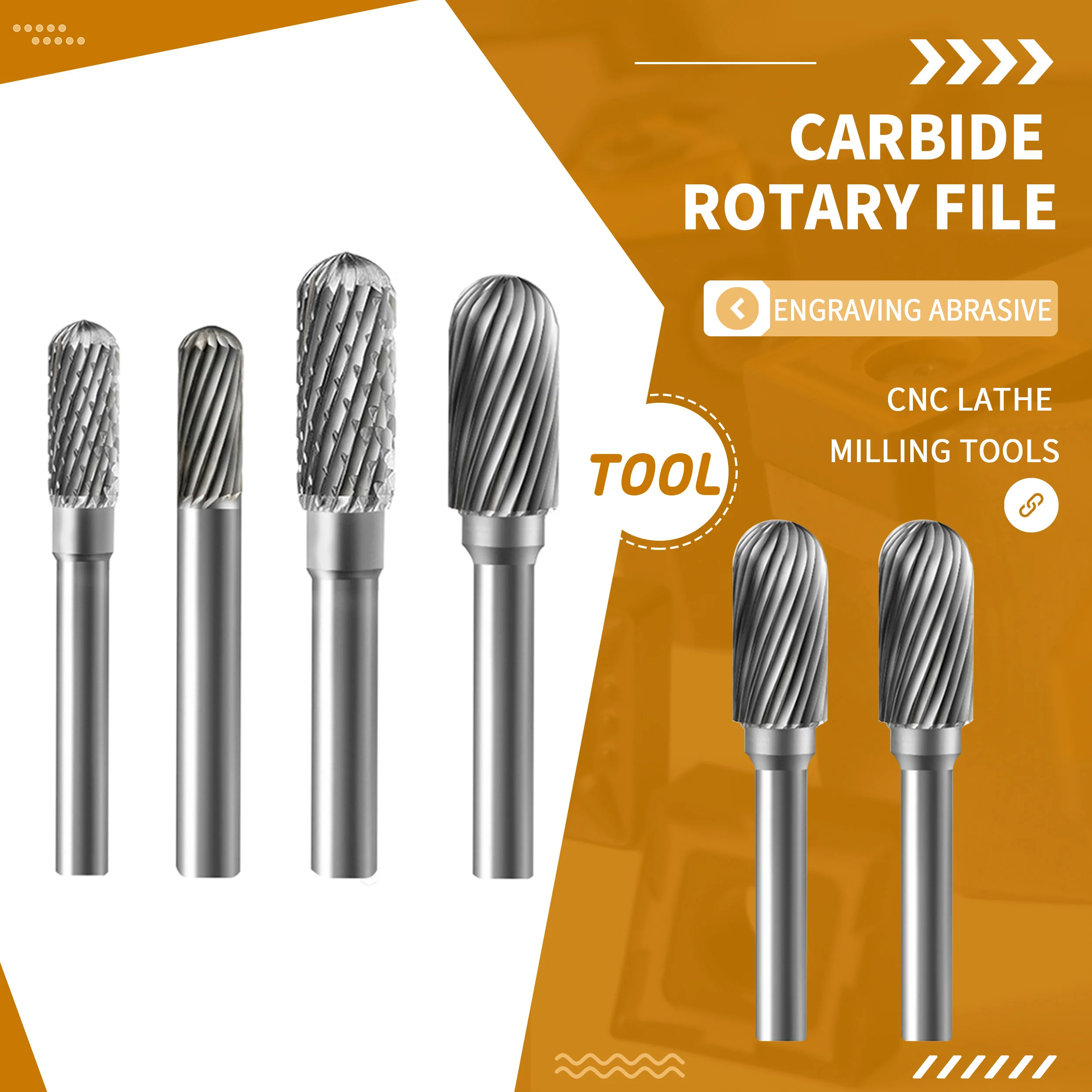 Hot Sale Tungsten Carbide Rotary File Head Tool Point Burr Die Grinder Abrasive Tools Drill Milling Carving Bit Tools C, CX Type