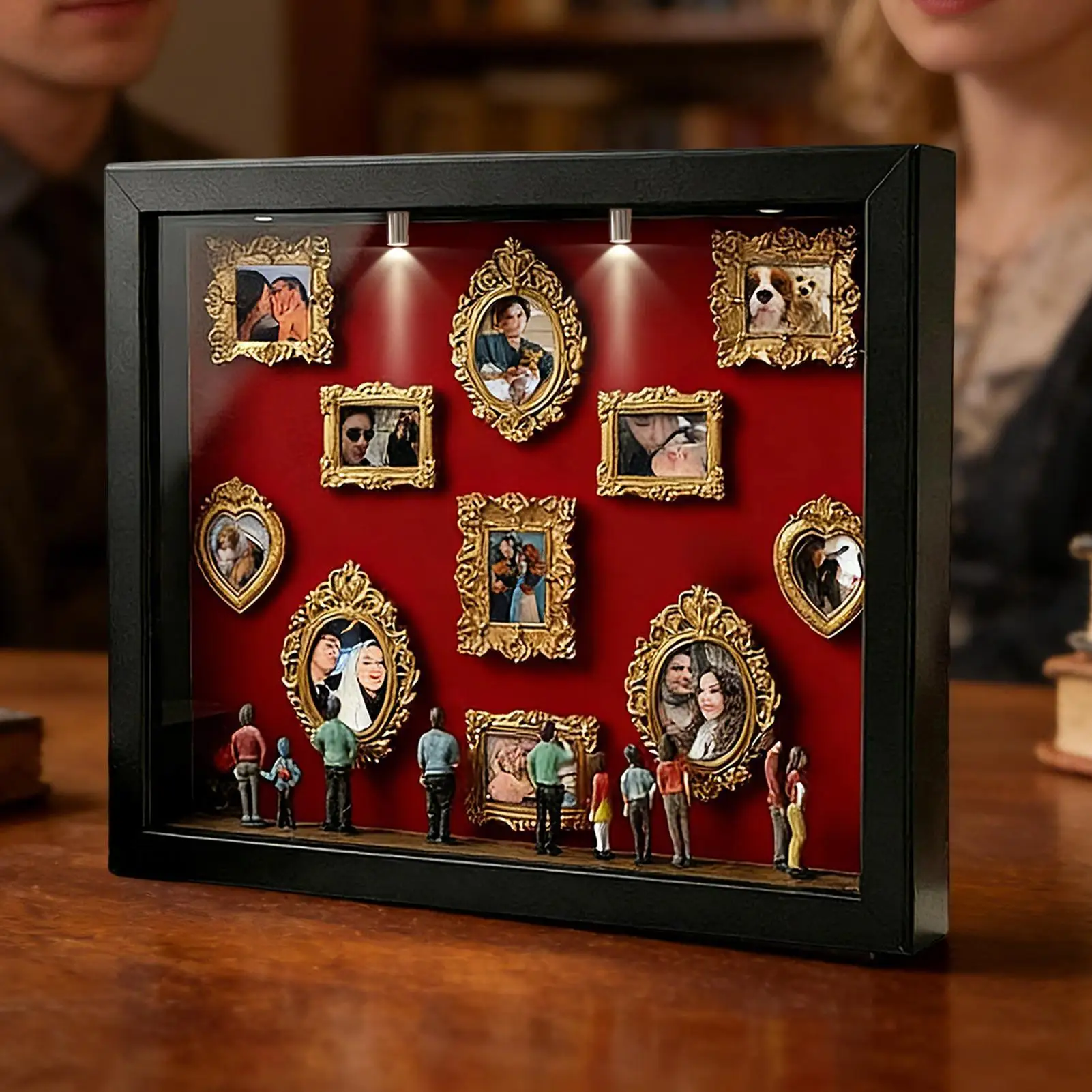 Marco de silueta de museo pequeño DIY, miniatura para recuerdos, marco de silueta de mini museo para bodas, cumpleaños, días festivos, apartamentos