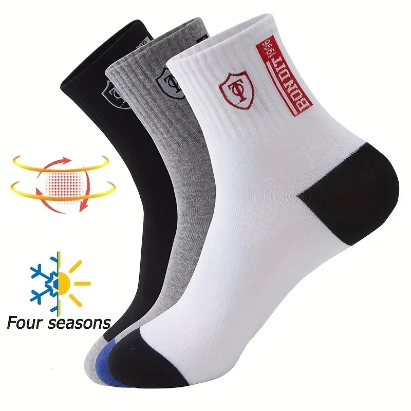 5 Pairs Mens Sports Socks Summer Leisure Sweat Absorbent Comfortable Thin Breathable Basketball Meias EU 38-45