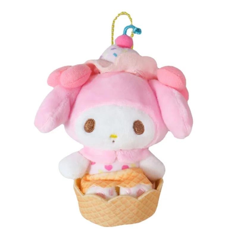 Kawaii Sanrio Kuromi peluche cannelle mignon cône de crème glacée série peluche poupée sac à dos pendentif Anime fille cadeau de vacances