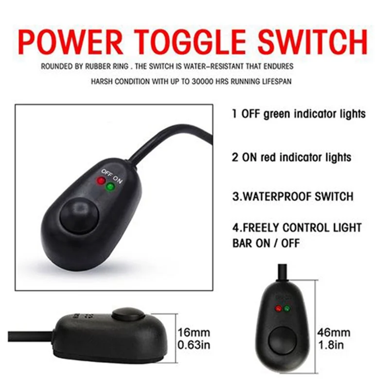 Wiring Harness Kit for 2 Light Fuse On-Off Switch 12V 40A Relay 180 W/ 300W for 4-52 Inch Led Work Light Bar