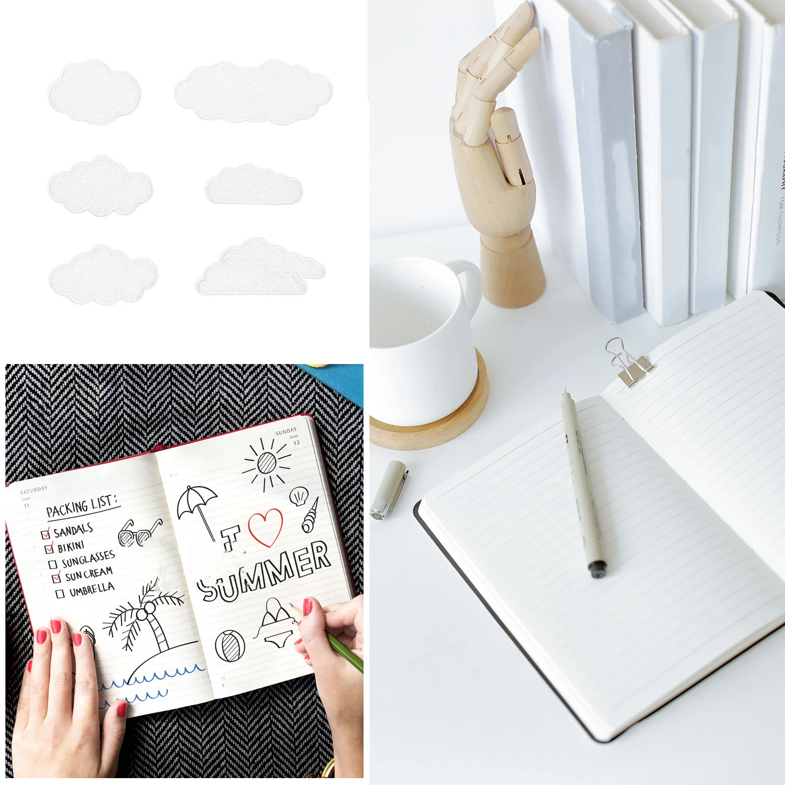 

6 pcs Cloud Shaped Fabric Patch Decorative Sewing Patches For Clothing Repair Diy Embellishment Garment Accessories Crafts