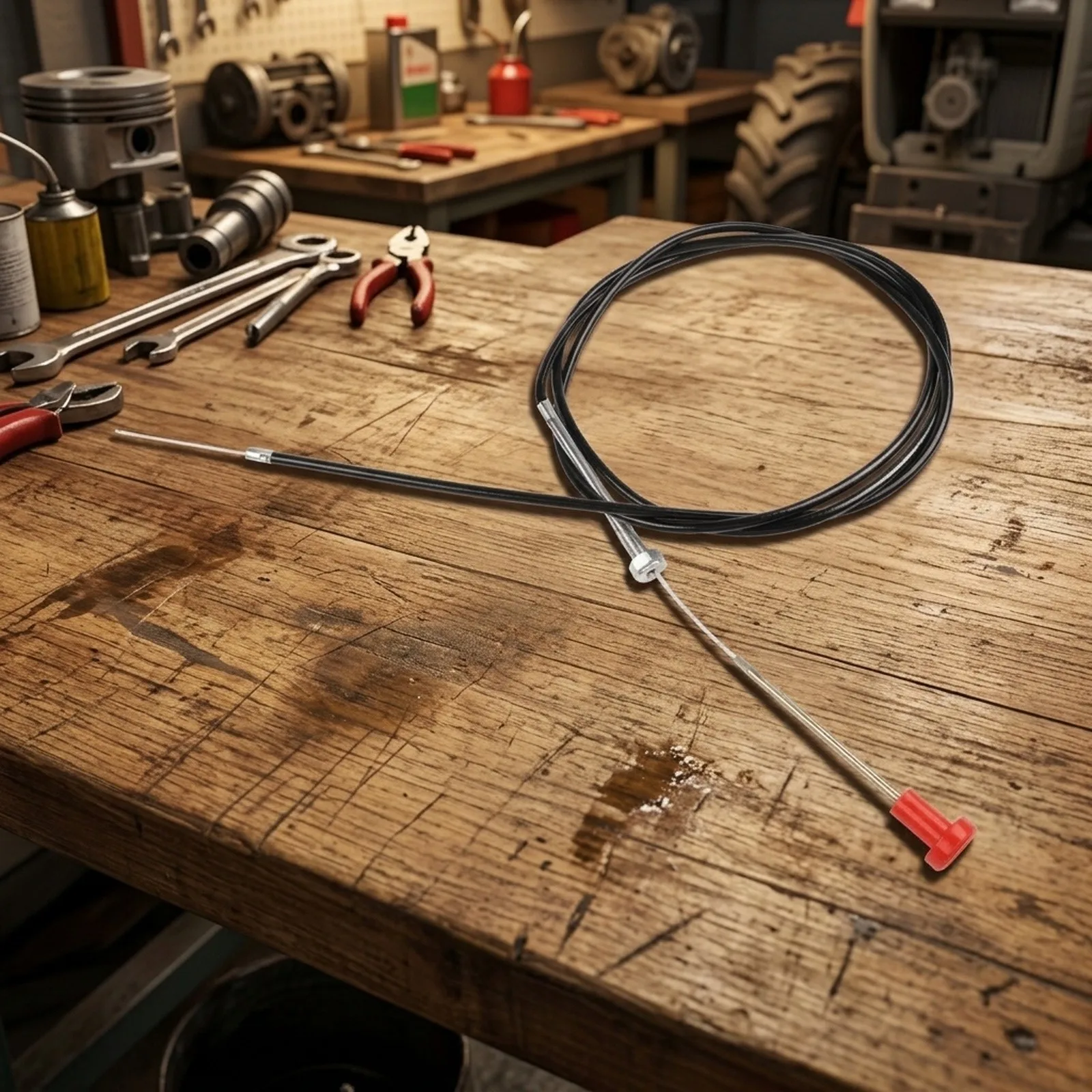 2245 Shutdown Cable for Tractor Engine Control Featuring Standardized Termination and Mechanical Actuation Design