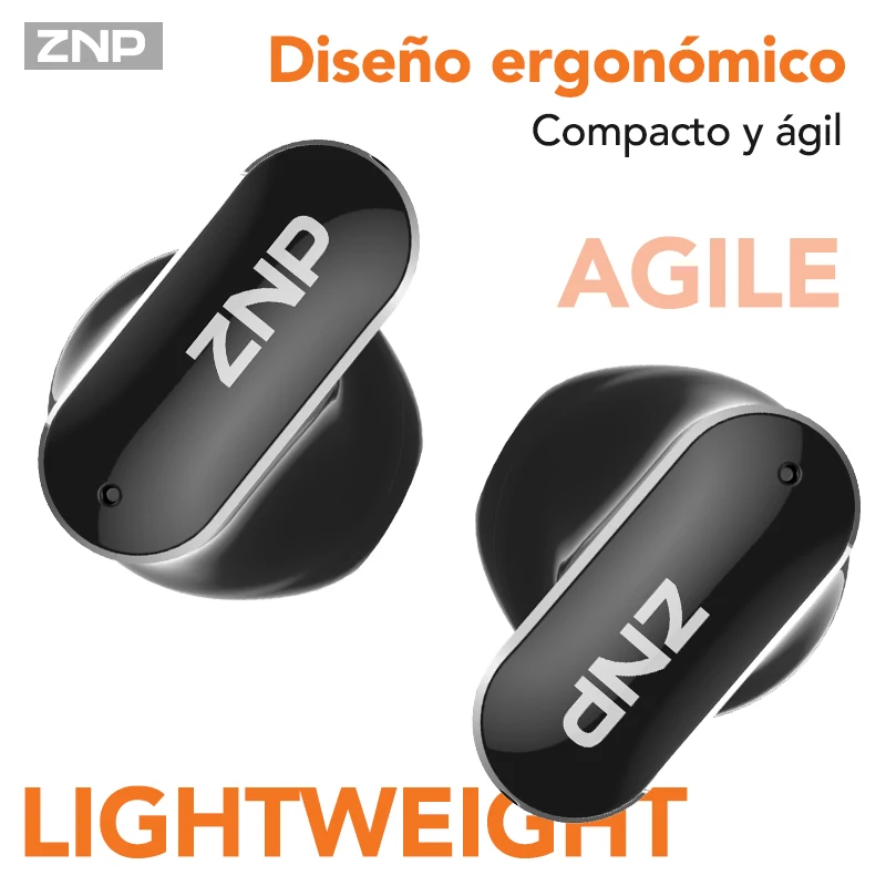 Audífonos Inalámbricos ZNP N04 TWS con Pantalla Táctil, Bluetooth, Traducción por IA, Ajuste Cómodo y Reducción de Ruido
