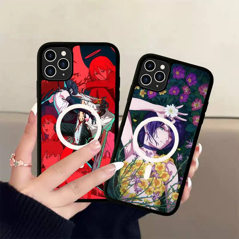 

1pc Classic C-Chainsaw Man Reze Magsafe Phone Case For IPhone 16 15 11 12 13 14 17 Pro Max Plus Magnetic Wireless Charge