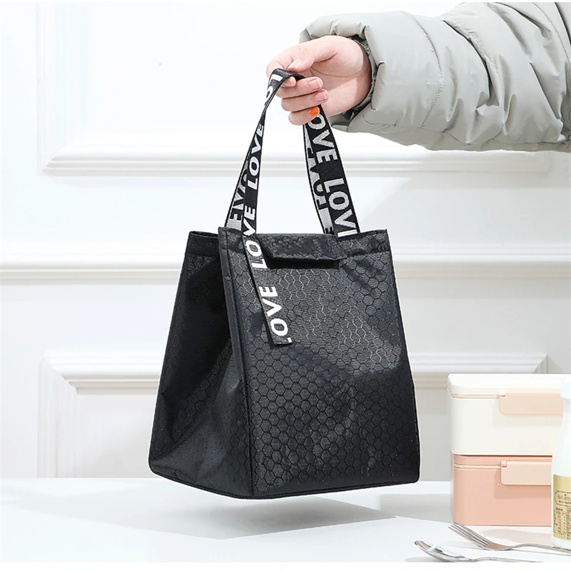 Große Kapazität Tragbare Isolierte Mittagessen Tasche Picknick Thermische Lebensmittel Träger Tote Bento Box Lagerung Kühler Taschen Container Handtasche