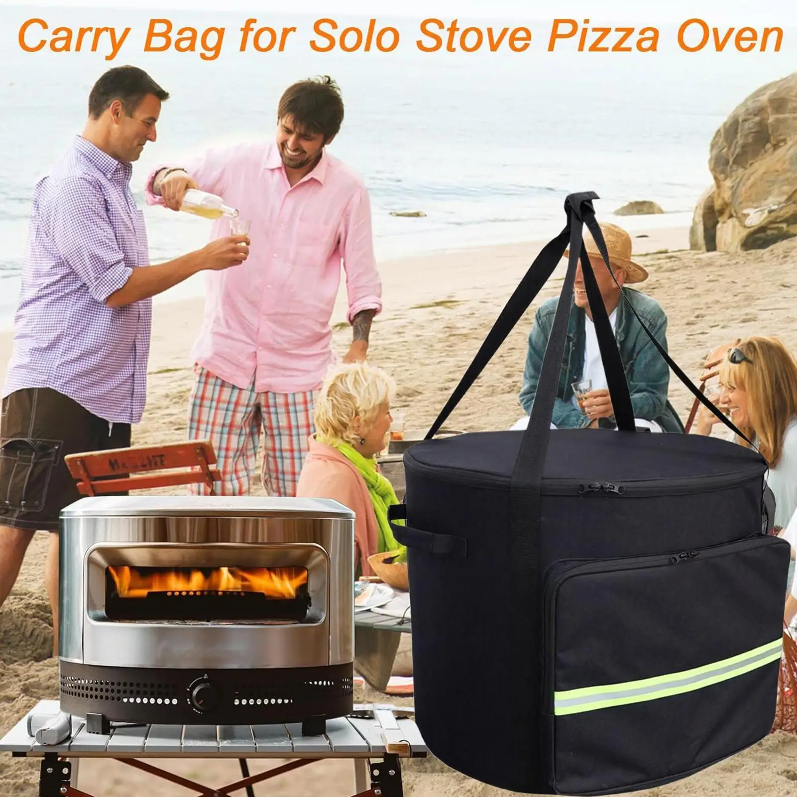 

Портативная сумка для духовки для пиццы, пылезащитный чехол-переноска для гриля, водонепроницаемая сумка для хранения печи для пиццы для балкона, заднего двора, патио, ресторана, автофургона