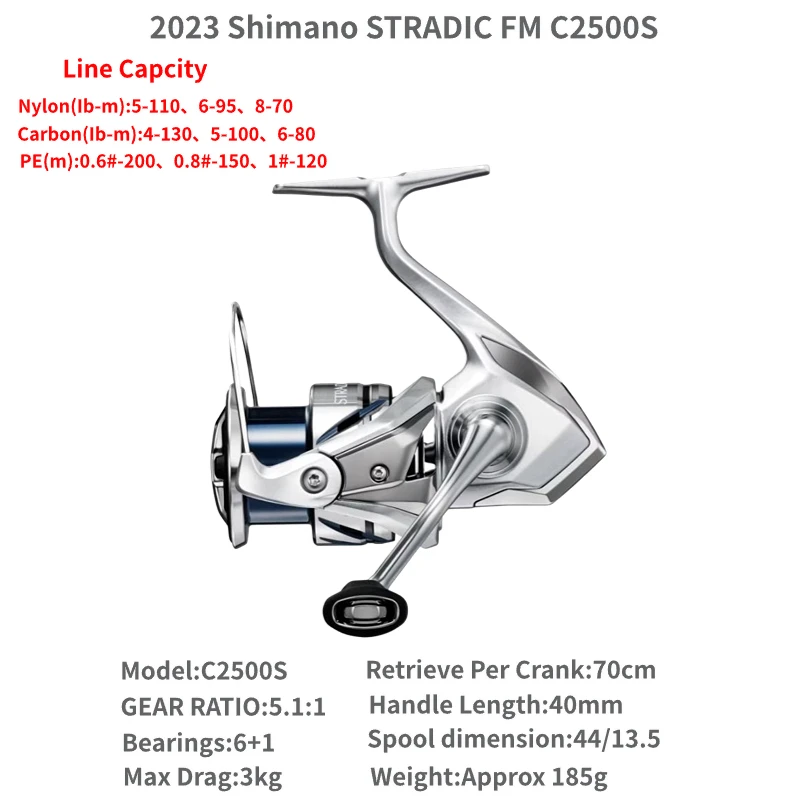 Shimano-stradic fmスピニングフィッシングリール,1000s,c2000s,2500s