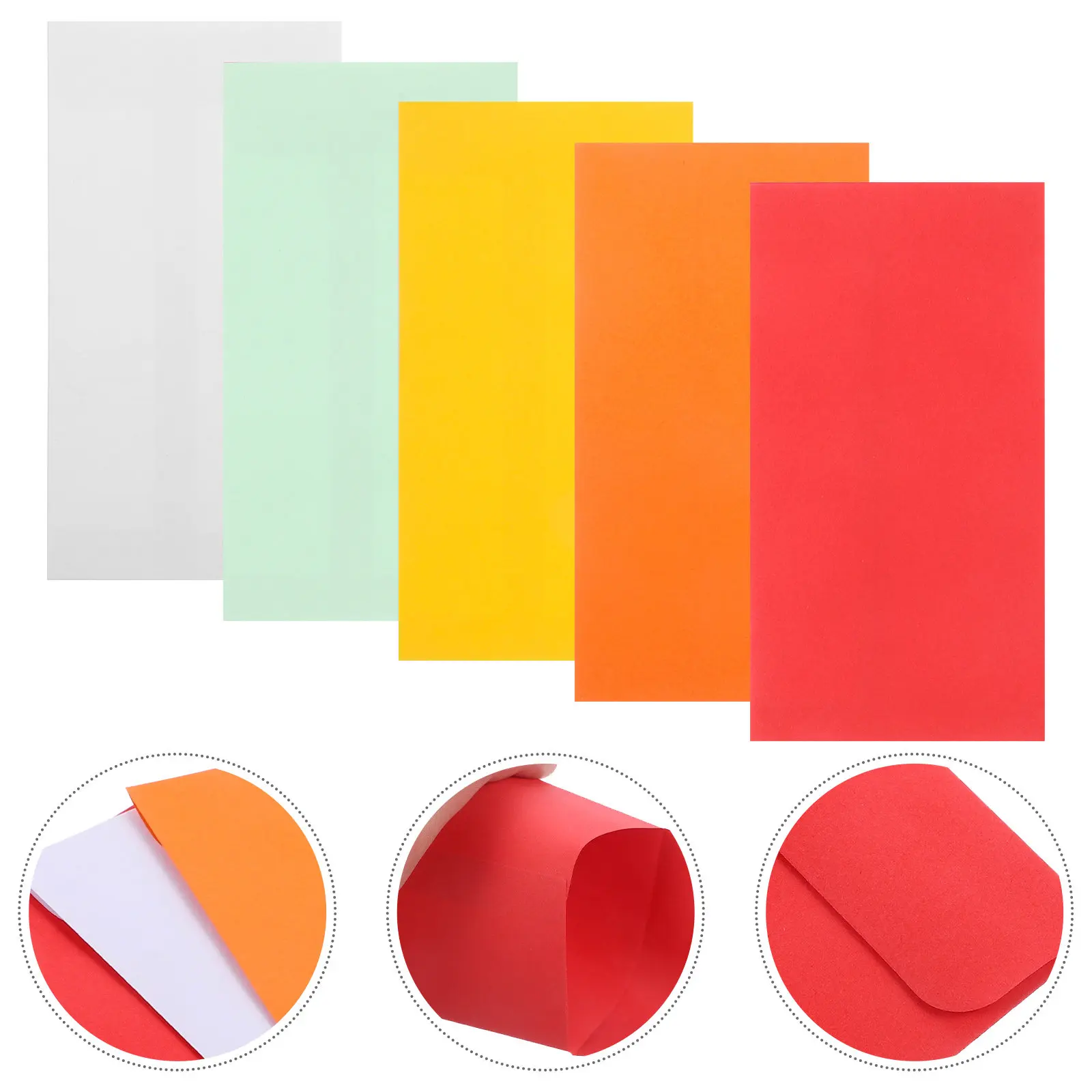 

50Pcs Colored Cash Envelopes Thick Paper Portable Money Organizer for Saving Money Travel Shopping Daily Use