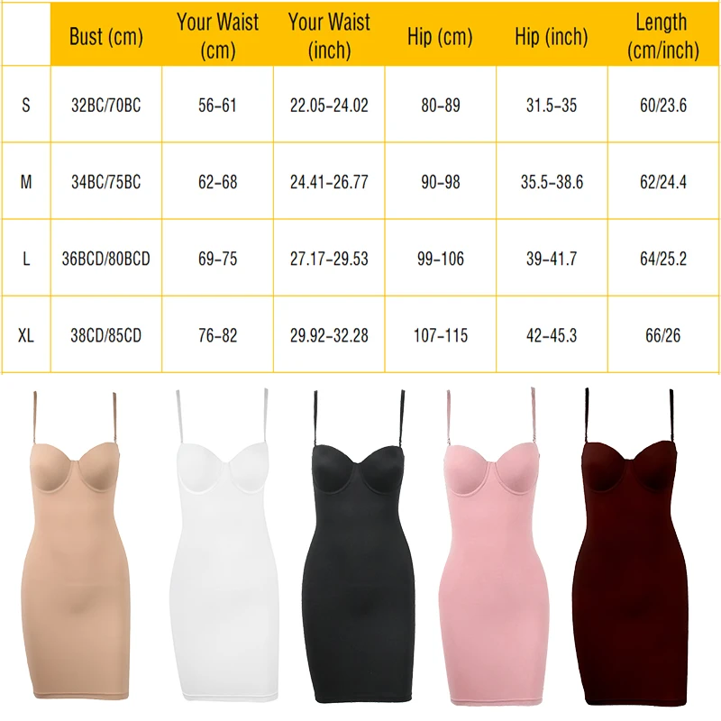 Black Pencil Dress Underwear Straight Underdress Women Sexy Midi Slips Elastic Underskirt Tube Body Shaper Shapewear Party