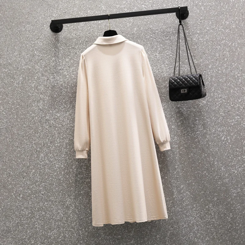 Women Spring Long Sleeve Dress Cotton Solid Soft T Shirt Dresses Casual Plus Size Loose Straight Streetwear Slim Party Robe 2022