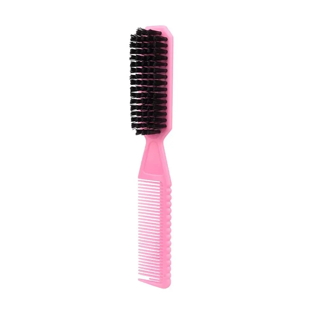 

Vintage Double-sided Comb Small Size Comfortable Bristle 2-in-1 Styling Comb Curved Handle Shave Beard Multi-functional Comb