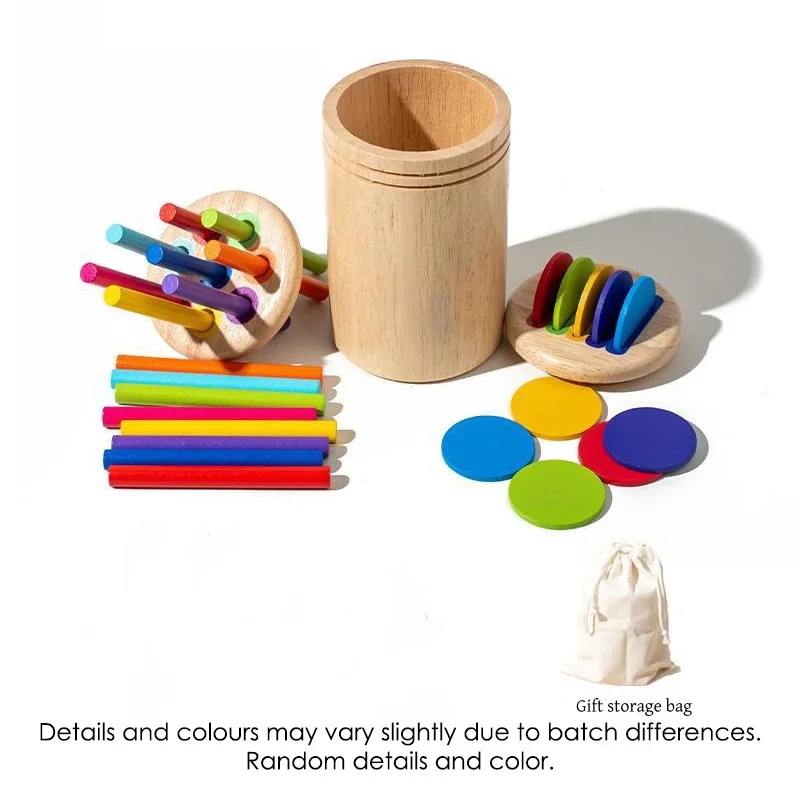 Juguetes de madera Montessori para niños pequeños, clasificación de colores, juguetes de Motor fino, juguetes sensoriales a juego, rompecabezas educativos para edades tempranas