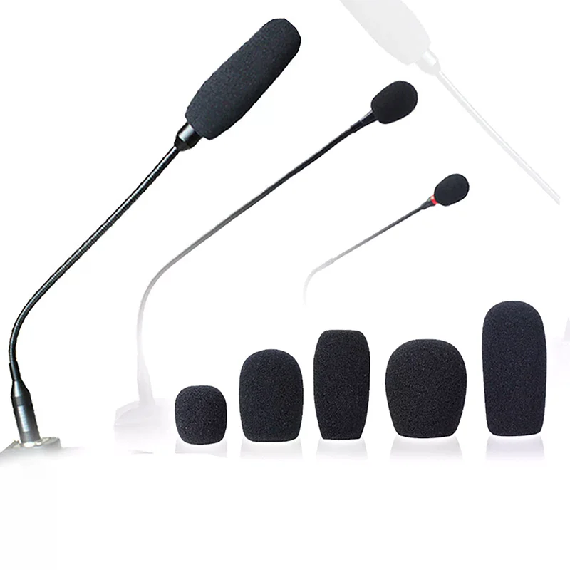Foam Earphone Mic Cover Microphone Windscreen Headphone Sponge Black Microphone Dedicated Set Headset Replacement 5PCS