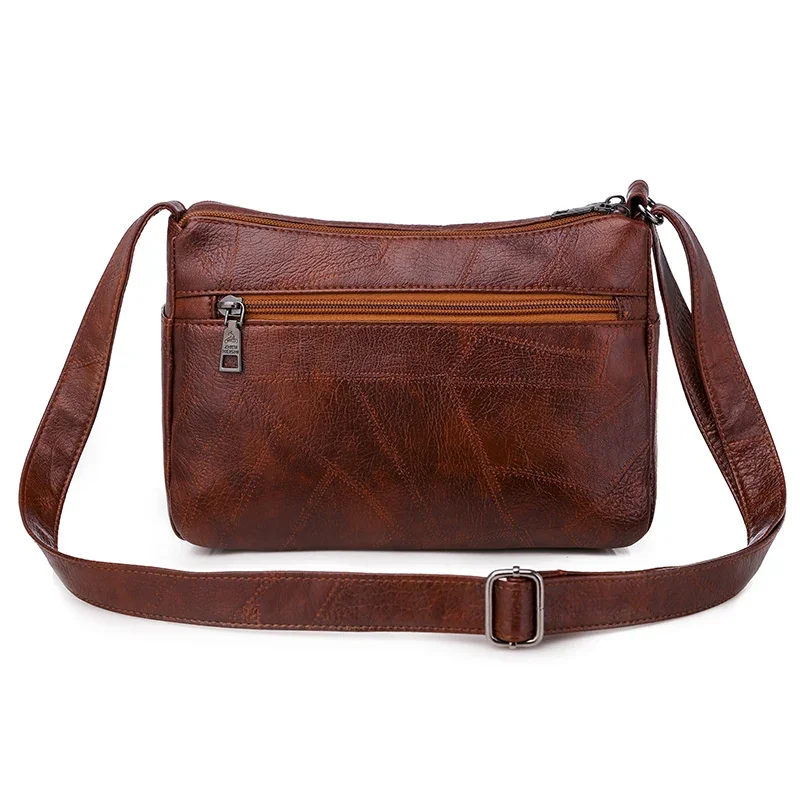 Fashion Vintage Women Shoulder Bag Soft Pu Leather Crossbody Bag Brown Washed Messenger Bag Female Casual Handbags