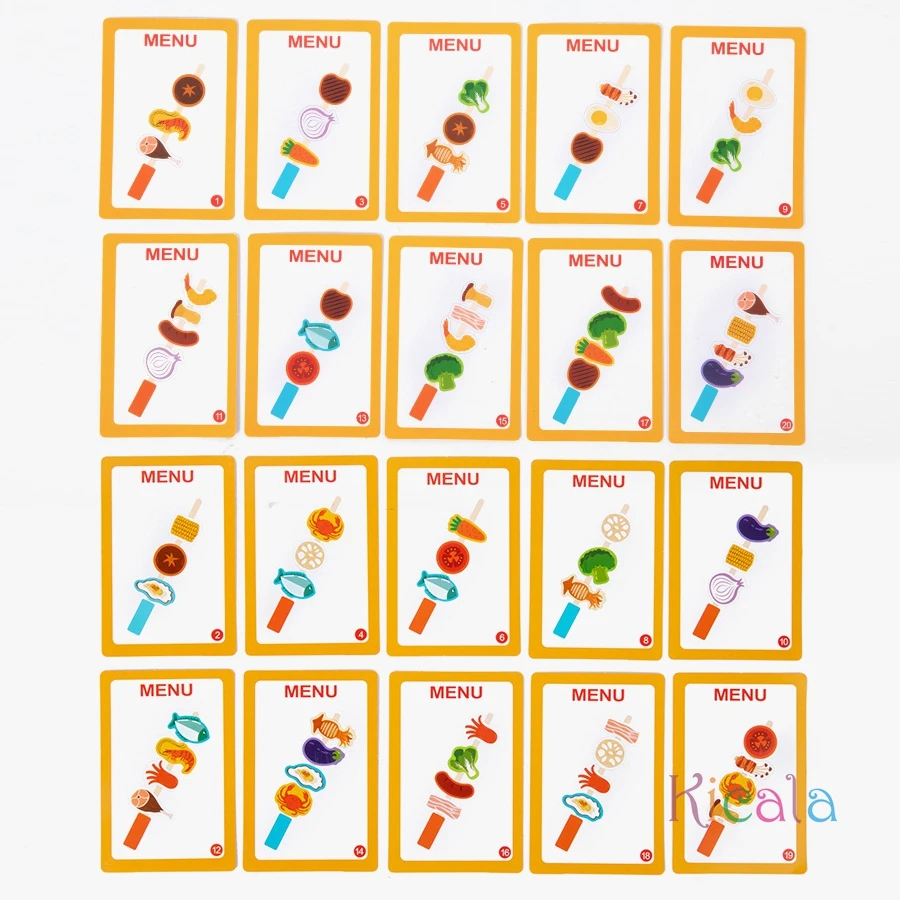 Juego de comida de madera para barbacoa, juego de parrilla para niños, cocina, juguetes para juego de imitación, juego de rol para niños de 3 años o más