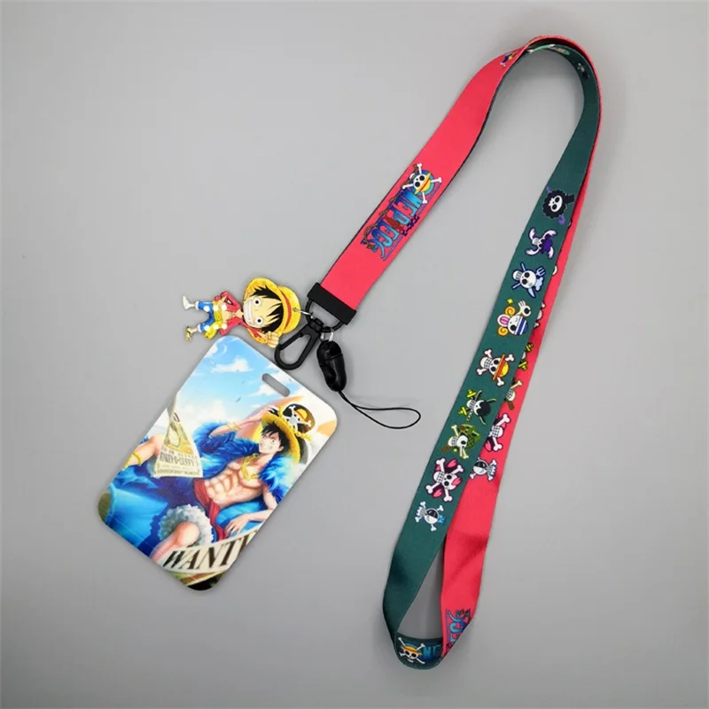 Anime Een Stuk Cartoon Kaarthouder Luffy Werkkaart Student Kaarthouder Lanyard Mobiele Telefoon Lanyard Mannen Vrouwen Kinderen cadeau