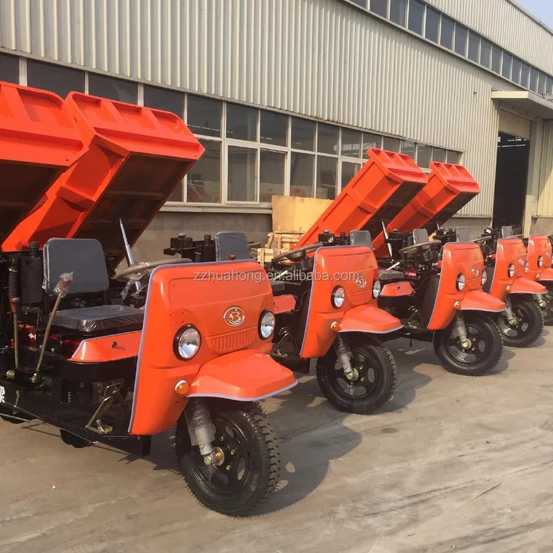 Factory Hot Selling Construction site die sel tricycle small hydraulic self-dump three carriages pull salad brick works