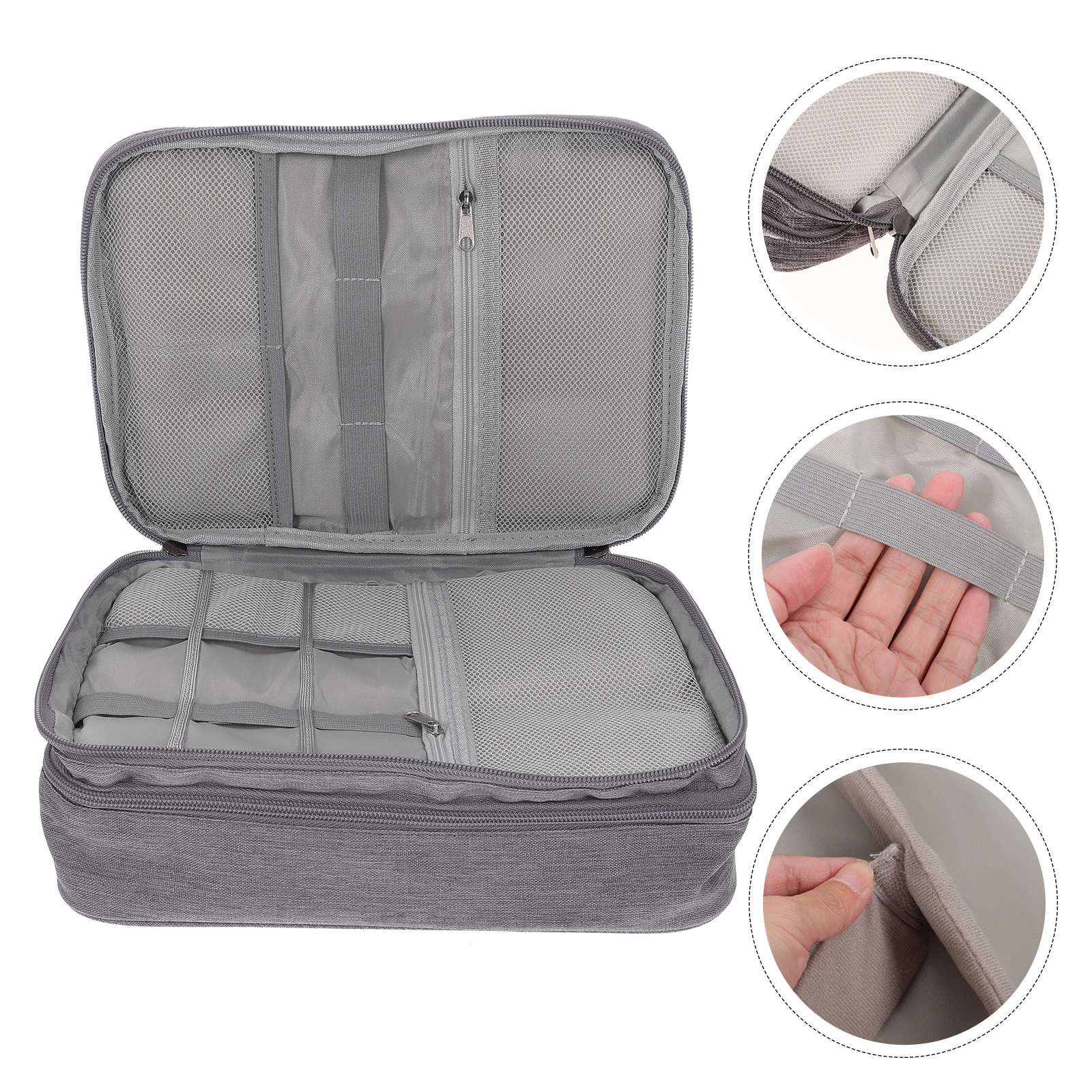 

Durable Polyester Electronic Organizer Cable Storage Pouch for Outdoor Travel Accessories Cord Case Electronic Organizer