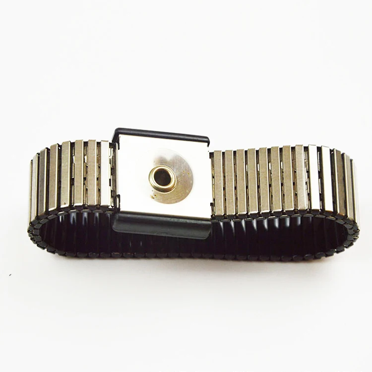 Tipo portátil profissional de uso de controle estático pulseira de metal preto antiestática