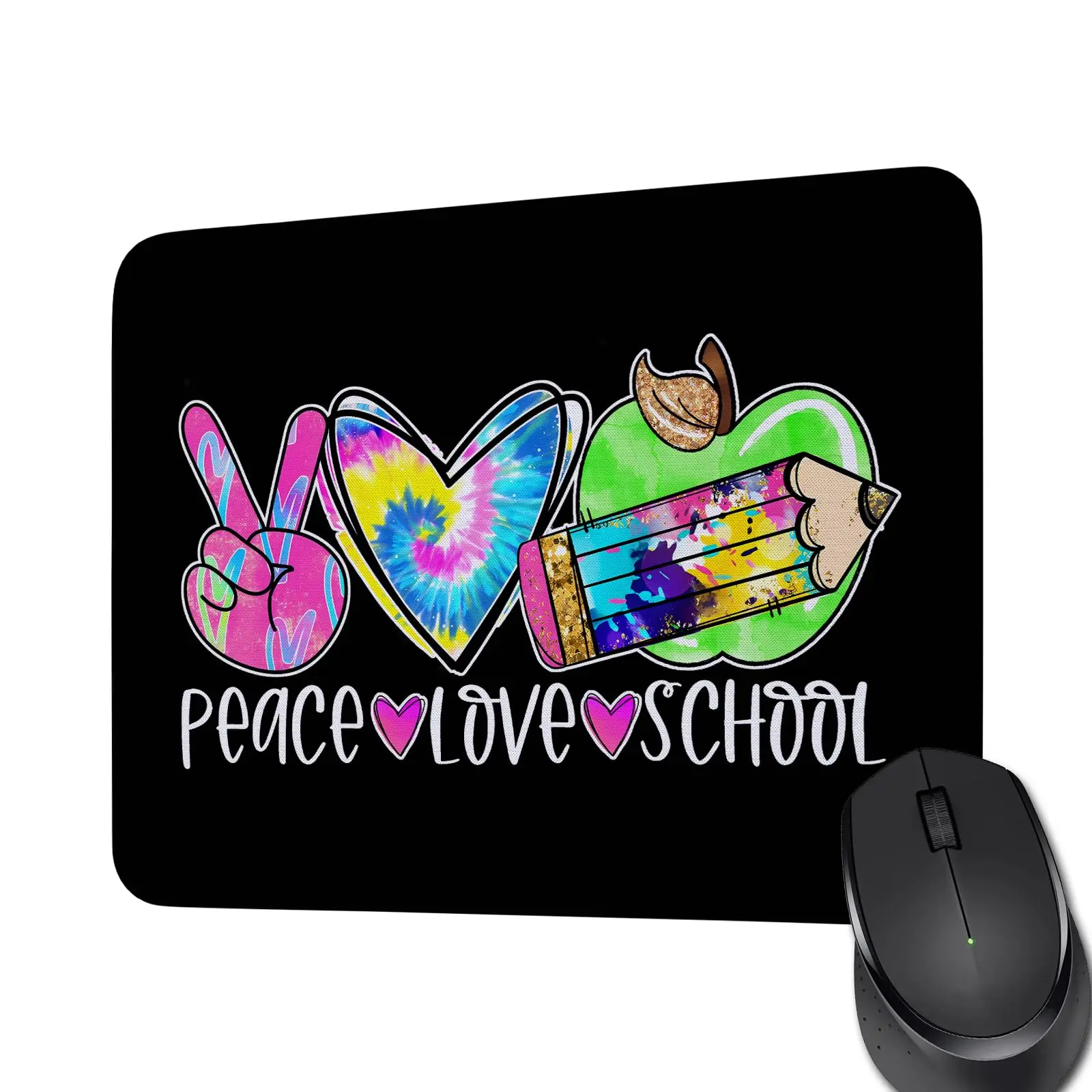 Heißverkauftes, von Peace Love inspiriertes Geschenk, Cartoon-Liebhaber-Geschenk, bequemes Gaming-Mauspad, Mauspad, Tastaturmatten, Schreibtischunterlage, 22 x 18 cm