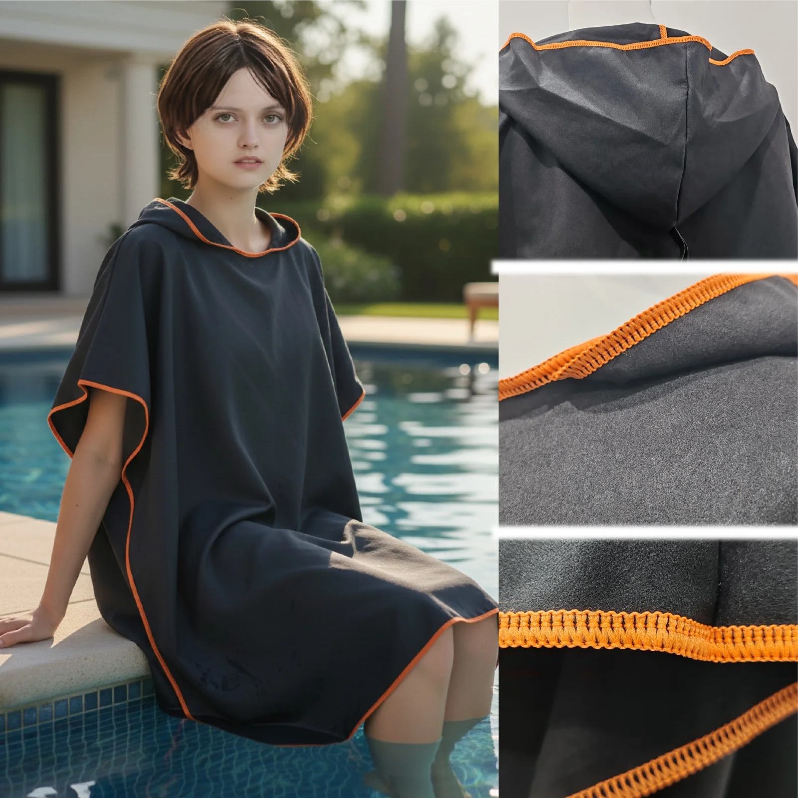 Quick Dry Wearable Bathrobe Swim Towe Pool Beach Surfing Thick Microfiber Cover Up Diaper Changing Shawl Multi Size Changing Rob