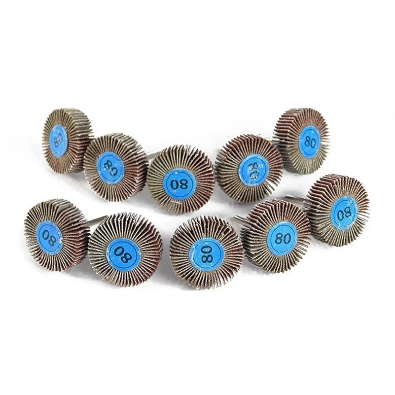 10pcs 80 Grit Abrasive Flap Wheels Sanding Discs Set Flap Sanding Disc Polish Rotary Tools for Power Tool