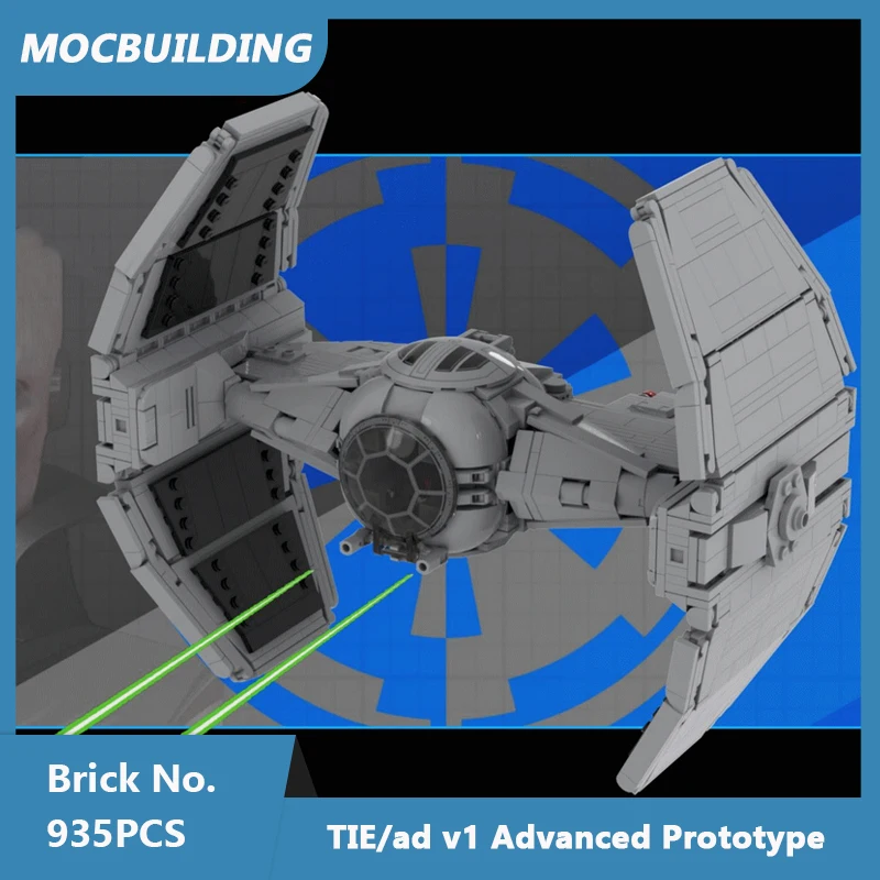 

935 шт., Детский конструктор MOC TIE V1