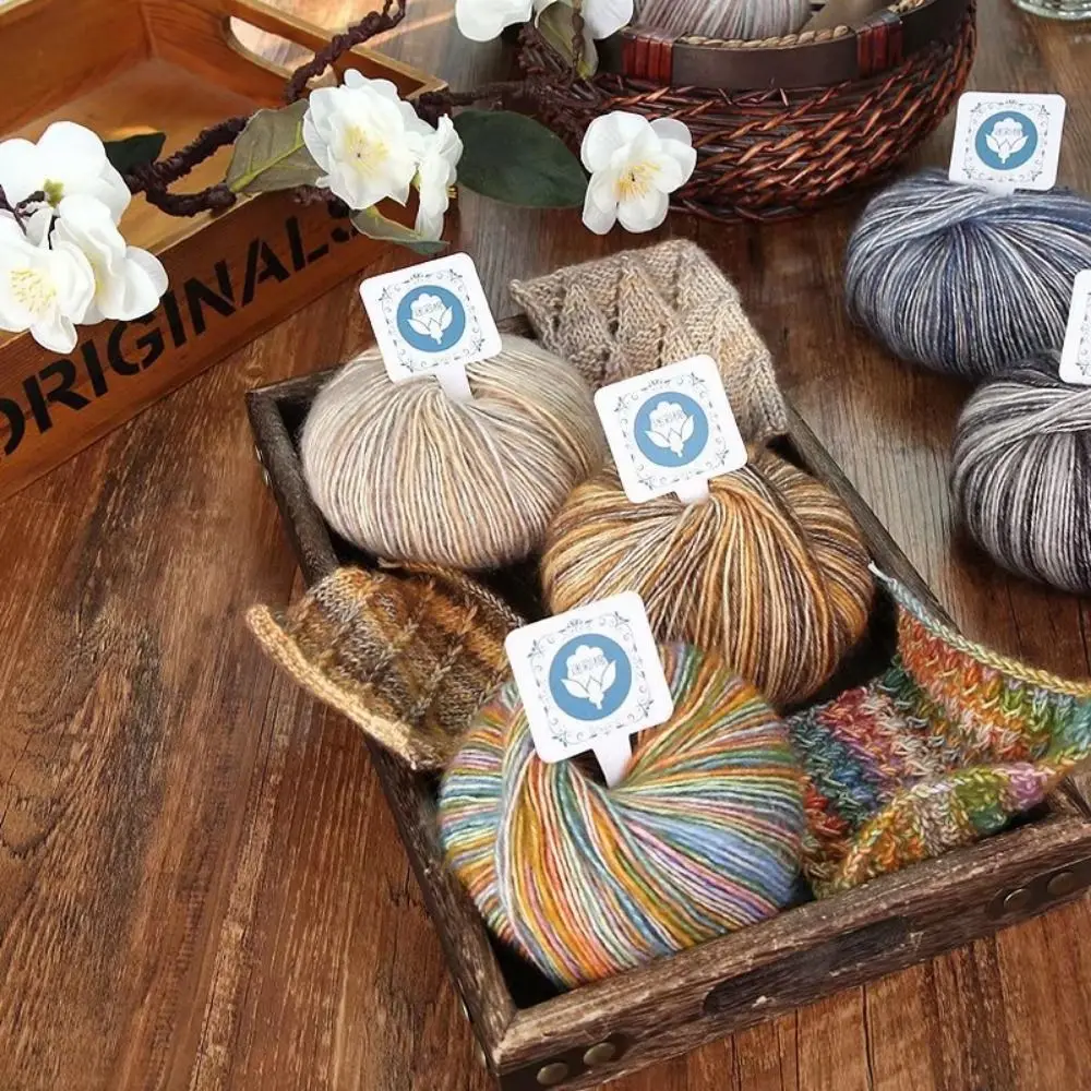 Super Soft Knitting Wool Yarn Multicolored Medium Thick Variegated Worsted Weight Yarn Comfortable No Fading Crochet Thread Yarn