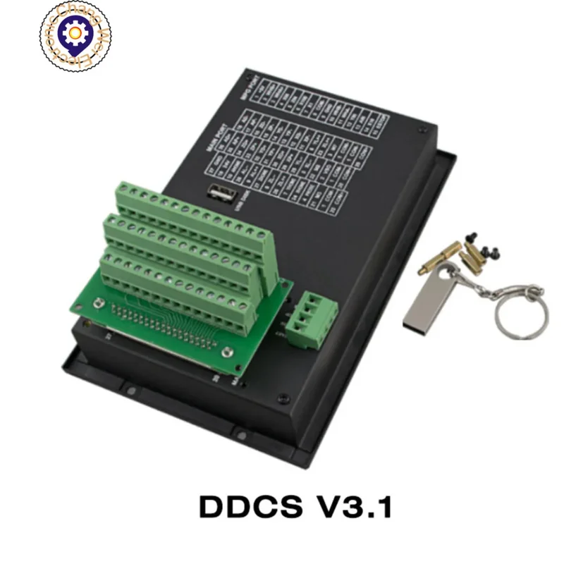 Pengontrol CNC DDCSV3.1 3/4 Kode G sumbu berdiri sendiri pengontrol untuk mesin penggilingan ukiran 4-Axis e-stop MPG Handwheel