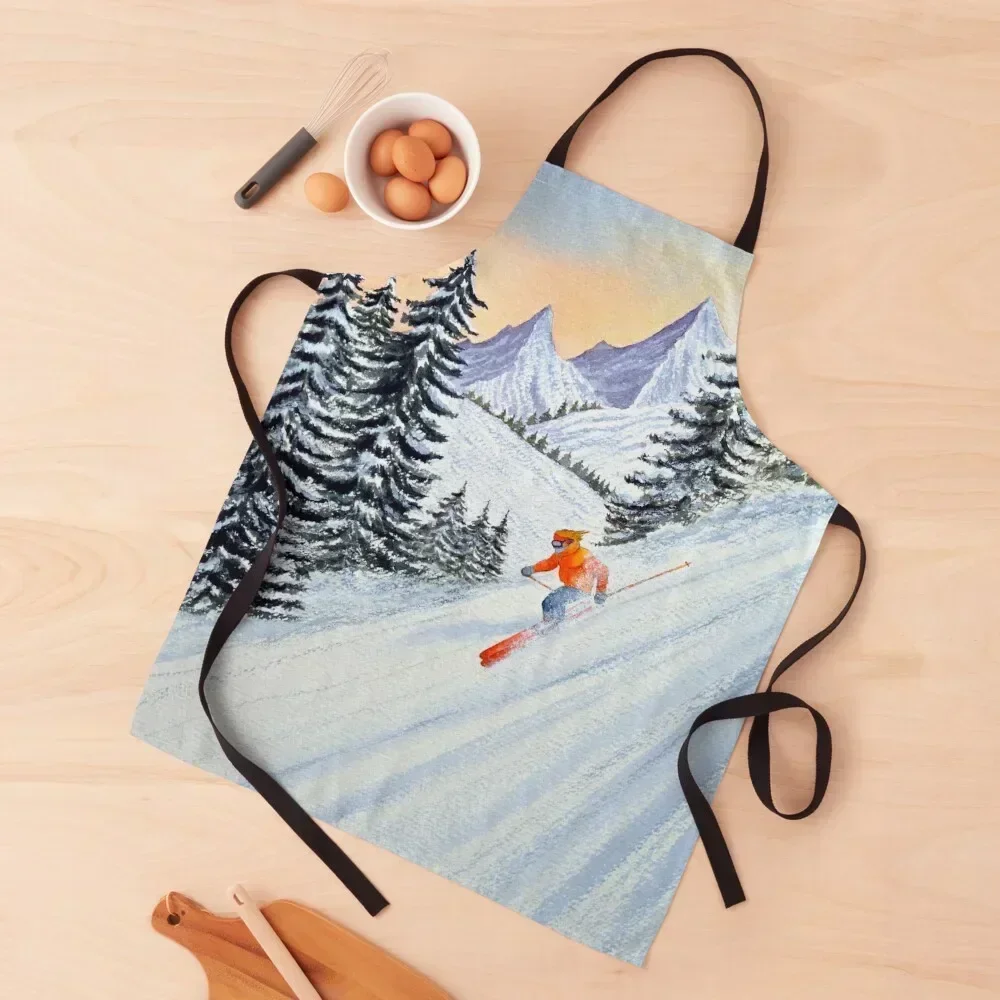 

Skiing - The Clear Lady Leader Apron chef for man Kitchen For Man Kitchen Supplies Kitchen Special Accessories Apron