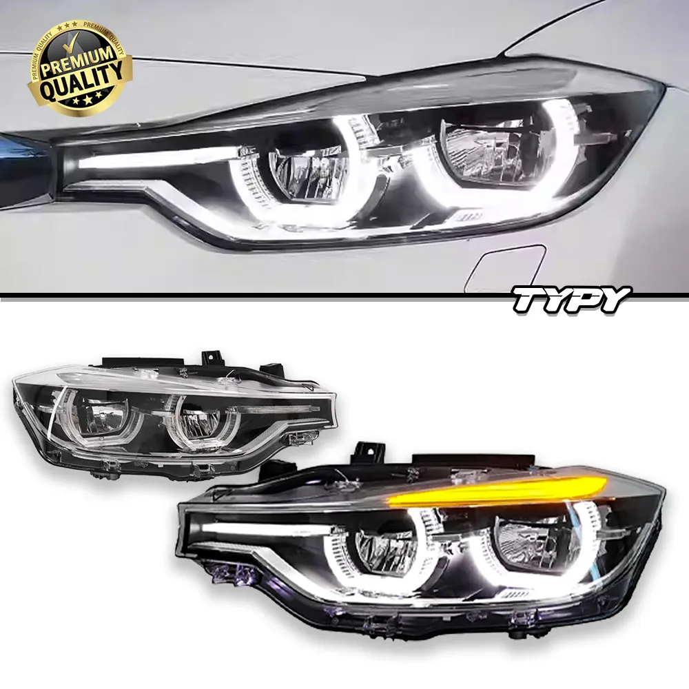 

TYPY New Upgraded F30 Headlight For BMW 3 Series F30 F35 2015-2018 LED Headlight Double Projector Lens Blue Trim Car Head Lamp