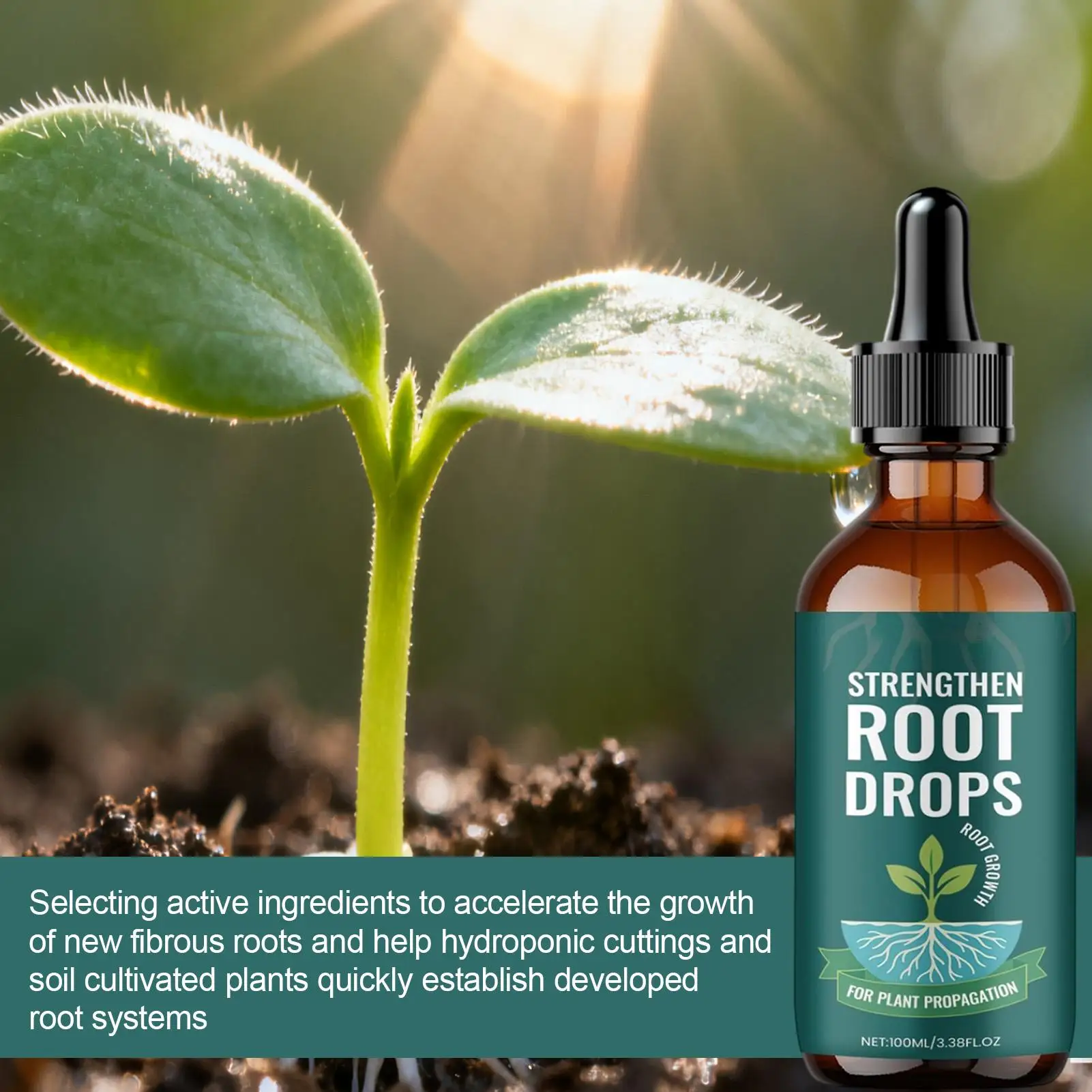 100ml Root Drops Fruits Plant Rooting Liquid Dropper Root Grow for Plants for Indoor Outdoor Gardening Hydroponic Growing