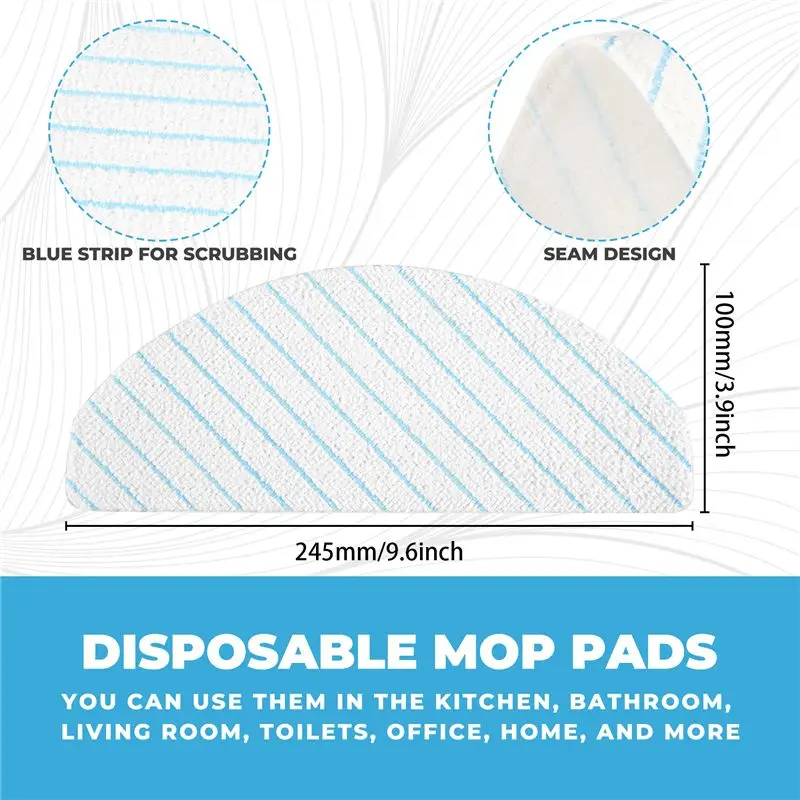 A23E-100 Pcs Disposable Mop Pads Replacement Mop Cloths Pads For Ecovacs T9 T9+ T8 T8+ T8 AIVI N8 N8 Pro N8 Pro+ Robot Vacuum