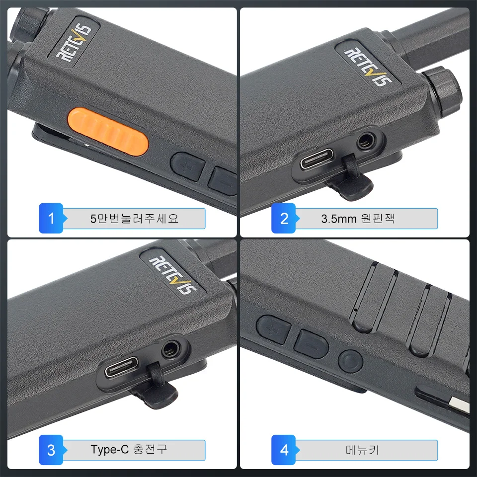 Retevis RT622P (B63)Mini Walkie Talkie Portable Walkie-talkie Type C Charge PMR446 FRS 2-Way Radio Station for Hotel Restaurant