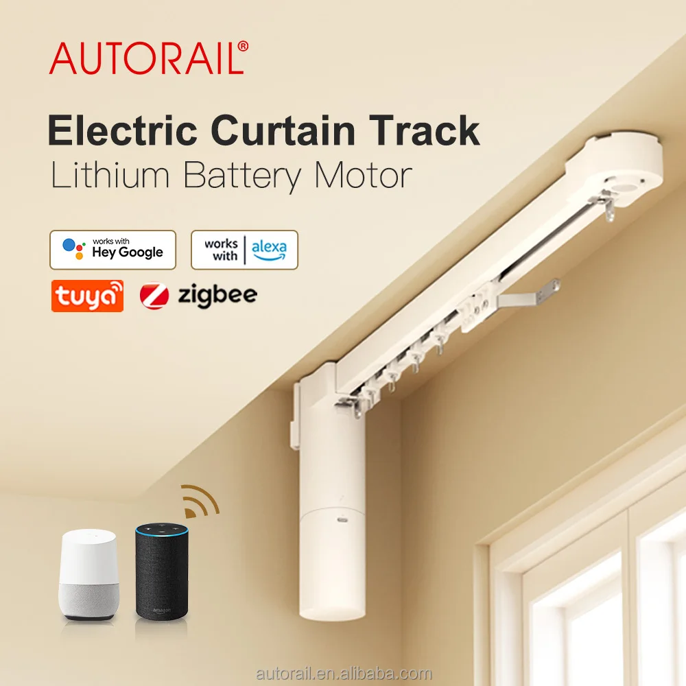 Electric Curtain Motor Quite Zigbee Tuya Remote Control Lithium Battery Smart Curtain Motor