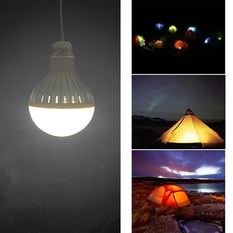 12W Camping LED Light USB Emergency Bulb Hanging Tent Light Barbecue Fishing Repair Outdoor Lamp Equipment Portable Lighting